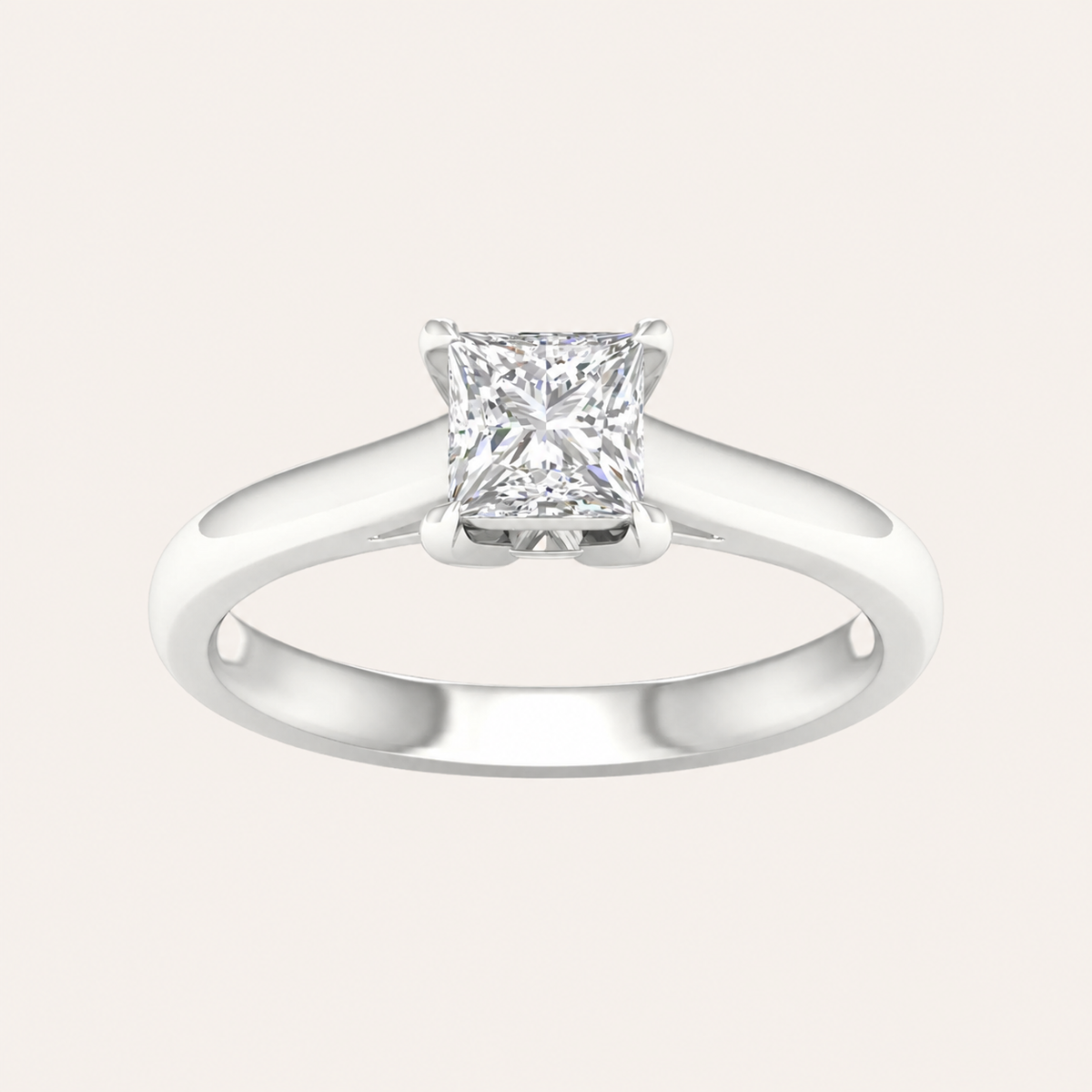 1.5CT Princess Cut Lab Grown Diamond Solitaire Ring