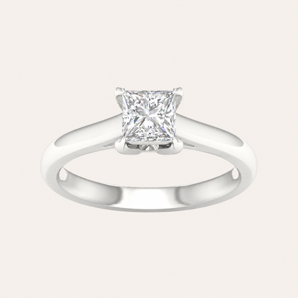1.5CT Princess Cut Lab Grown Diamond Solitaire Ring