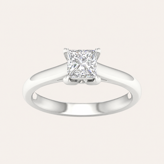 1.5CT Princess Cut Lab Grown Diamond Solitaire Ring
