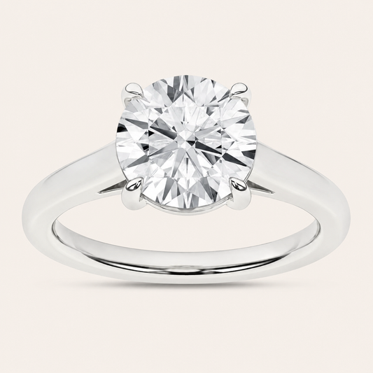 2CT Round Cut Lab Grown Diamond Solitaire Ring