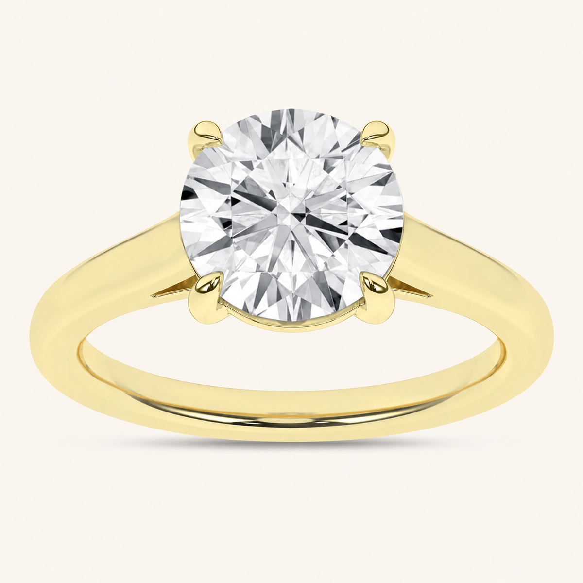 2CT Round Cut Lab Grown Diamond Solitaire Ring