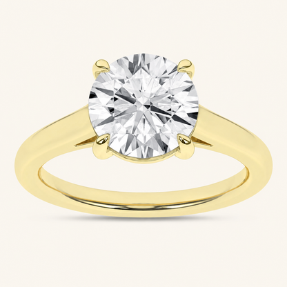 2CT Round Cut Lab Grown Diamond Solitaire Ring