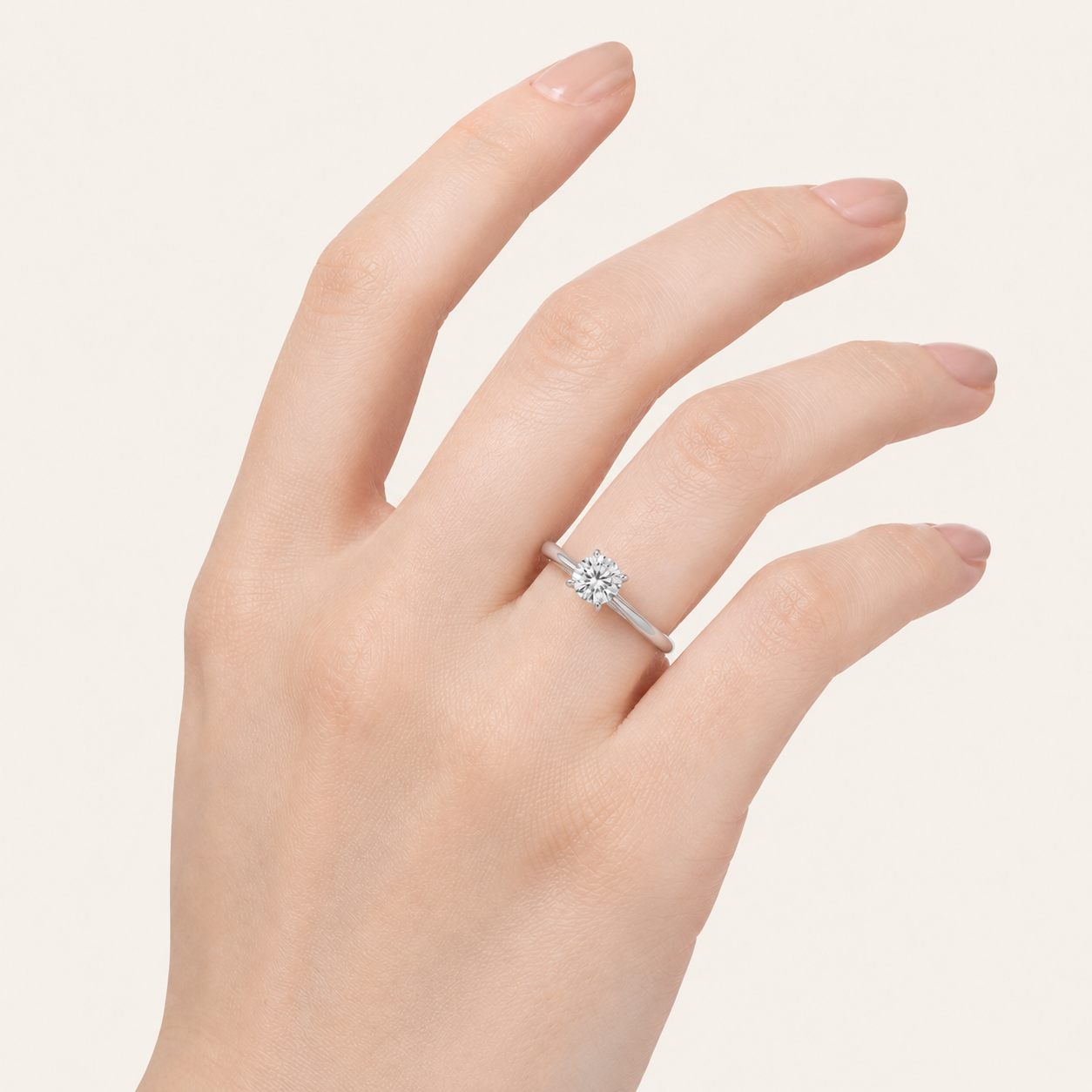 2CT Round Cut Lab Grown Diamond Solitaire Ring