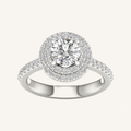 2CT Round CutLab Grown Diamond Double Halo Ring