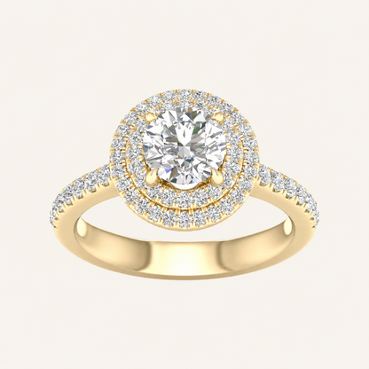 2CT Round CutLab Grown Diamond Double Halo Ring