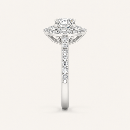 2CT Round CutLab Grown Diamond Double Halo Ring
