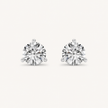 0.75CT Round Cut Lab Grown Diamond Three-Prong Martini Stud Earrings