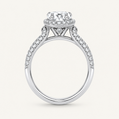 3.17CT Oval Cut Certified Lab Grown Diamond Trio Halo Set