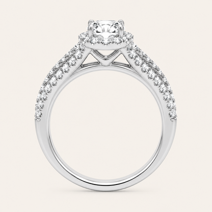 3.03CT Oval Cut Certified Lab Grown Diamond Trio Halo Set