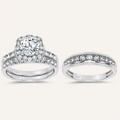 3CT Rounc Cut Certified Lab Grown Diamond Trio Halo Set