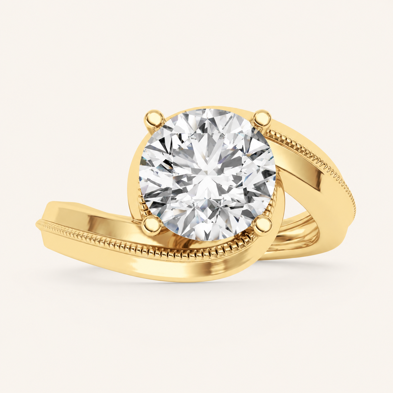 2.5CT Round Cut Lab Grown Diamond Solitaire Ring