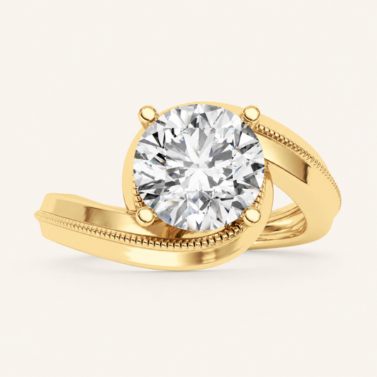 2.5CT Round Cut Lab Grown Diamond Solitaire Ring
