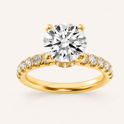 2.00 Ct Round Cut Lab Grown Diamond Side Stone Ring