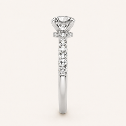 2.00 Ct Round Cut Lab Grown Diamond Side Stone Ring