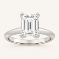 1.5CT Emerald Cut Lab Grown Diamond Knife Edge Shank Solitaire Engagement Ring