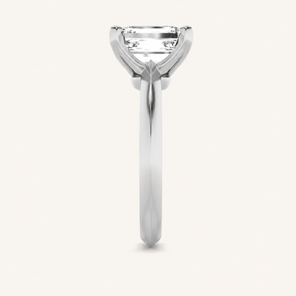 1.5CT Emerald Cut Lab Grown Diamond Knife Edge Shank Solitaire Engagement Ring