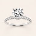 2.5CT Round Cut Lab Grown Diamond Side Stone Accented Ring