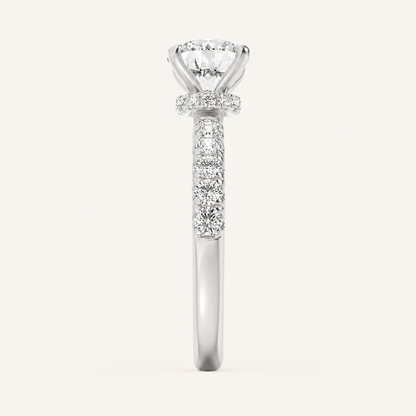 2.5CT Round Cut Lab Grown Diamond Side Stone Accented Ring