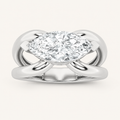 2CT Marquise Cut Lab Grown Diamond East West Solitaire Ring