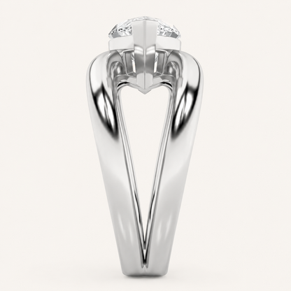 2CT Marquise Cut Lab Grown Diamond East West Solitaire Ring