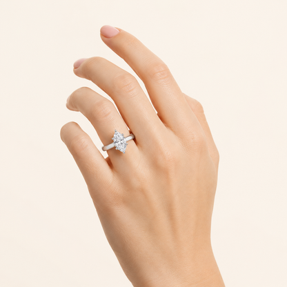 1 CT Marquise Cut Lab Grown Diamond Plain Cathedral Trellis Shank Solitaire Engagement Ring