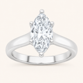 1 CT Marquise Cut Lab Grown Diamond Plain Cathedral Trellis Shank Solitaire Engagement Ring
