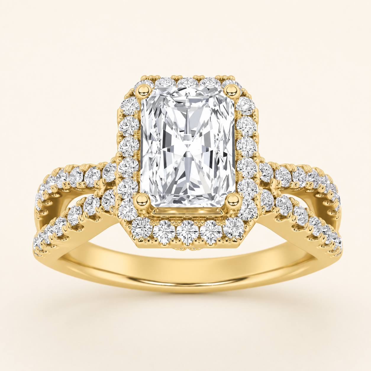 2.00 CT Radiant Cut Lab Grown Diamond Ring