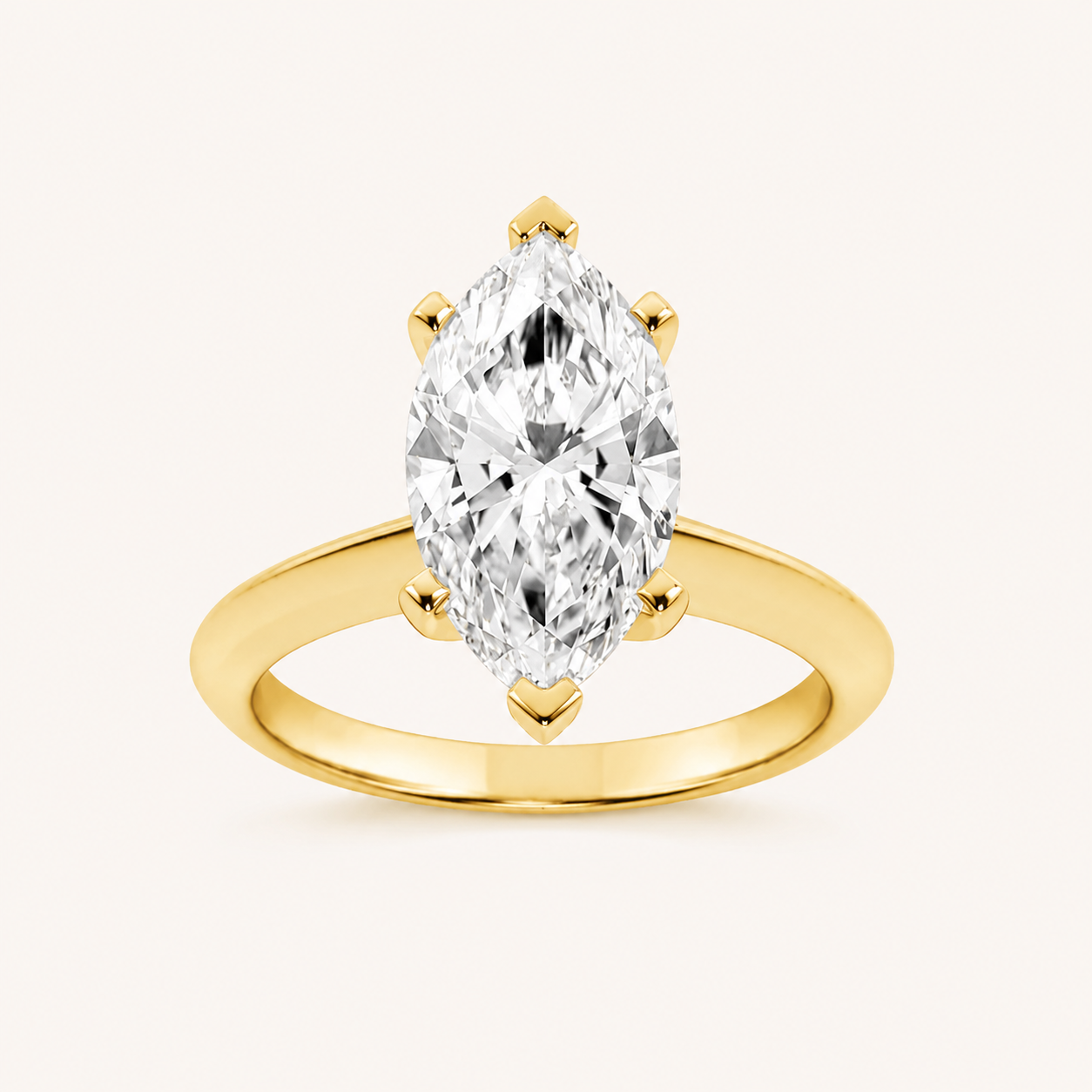 3CT Marquise Cut Lab Grown Diamond Solitaire Engagement Ring
