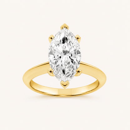 3CT Marquise Cut Lab Grown Diamond Solitaire Engagement Ring