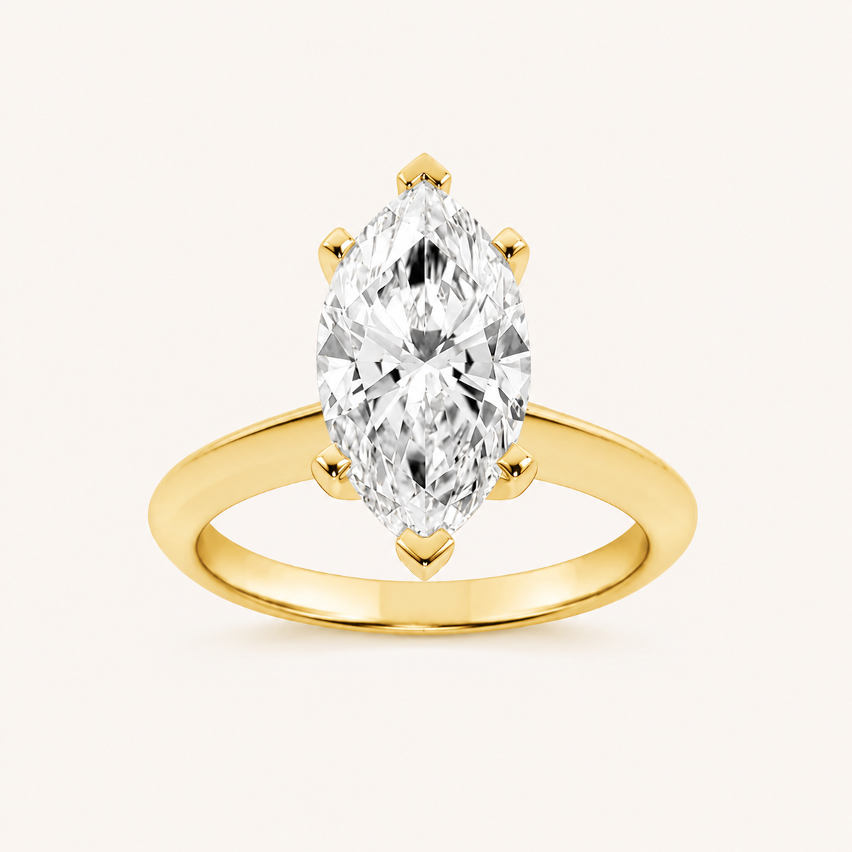 2.5CT Marquise Cut Lab Grown Diamond Knife Edge Shank Solitaire Engagement Ring