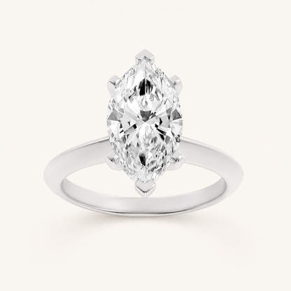 3CT Marquise Cut Lab Grown Diamond Solitaire Engagement Ring