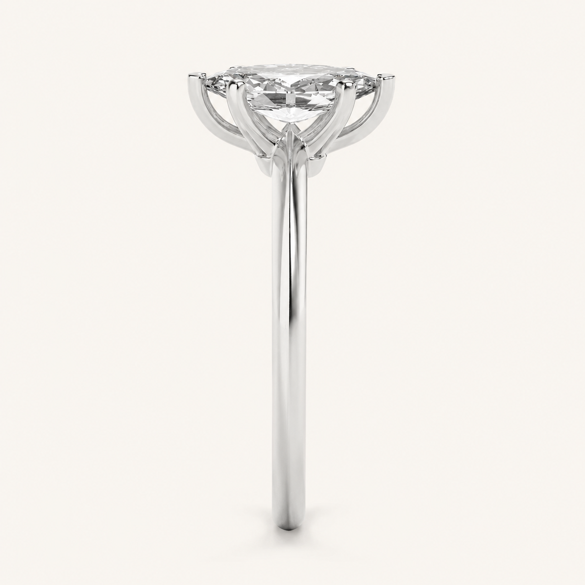 3CT Marquise Cut Lab Grown Diamond Solitaire Engagement Ring