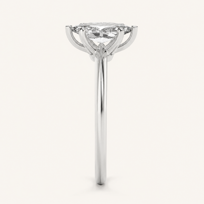 3CT Marquise Cut Lab Grown Diamond Solitaire Engagement Ring