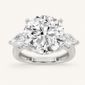 7.25 CT Round Cut Lab Grown Diamond Bold Accented Engagement Ring