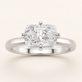 1.5CT Elongated Cushion Cut Lab Grown Diamond East West Solitaire Ring
