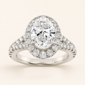 2.5CT Oval Cut Lab Grown Diamond Engagement Ring