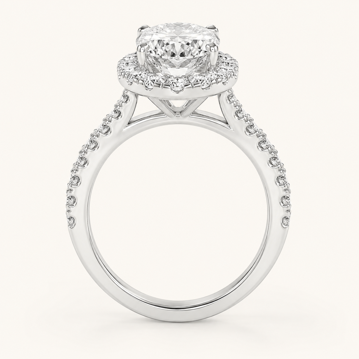 2.5CT Oval Cut Lab Grown Diamond Engagement Ring