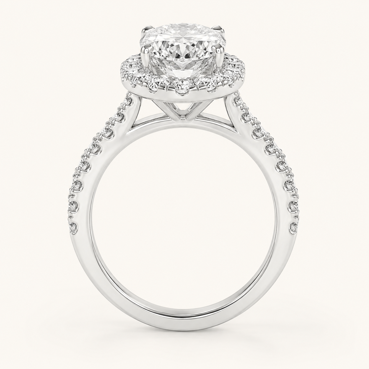 2.5CT Oval Cut Lab Grown Diamond Engagement Ring