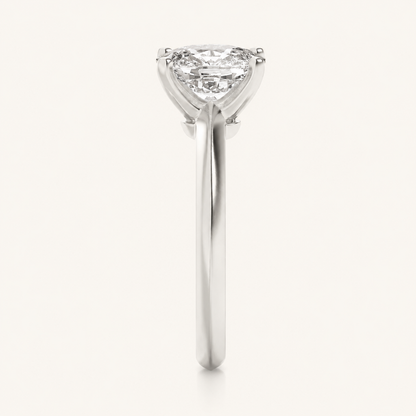 1 CT Elongated Cushion Cut Lab Grown Diamond Knife Edge Shank Solitaire Engagement Ring