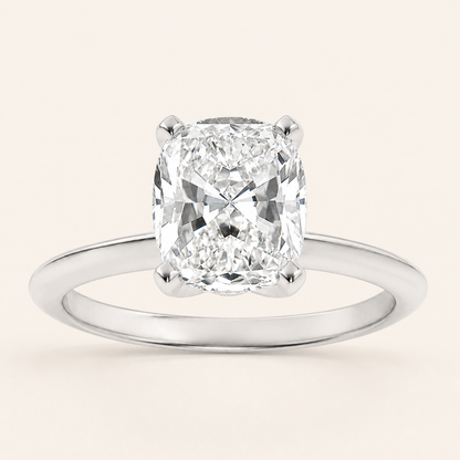 1.5CT Elongated Cushion Cut Lab Grown Diamond Knife Edge Shank Solitaire Engagement Ring