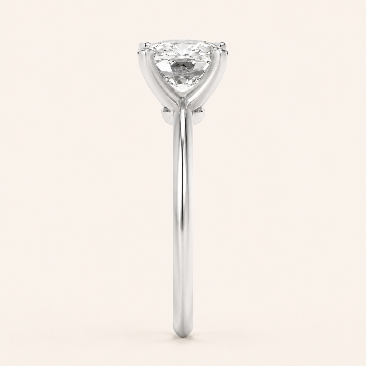 1.5CT Elongated Cushion Cut Lab Grown Diamond Knife Edge Shank Solitaire Engagement Ring