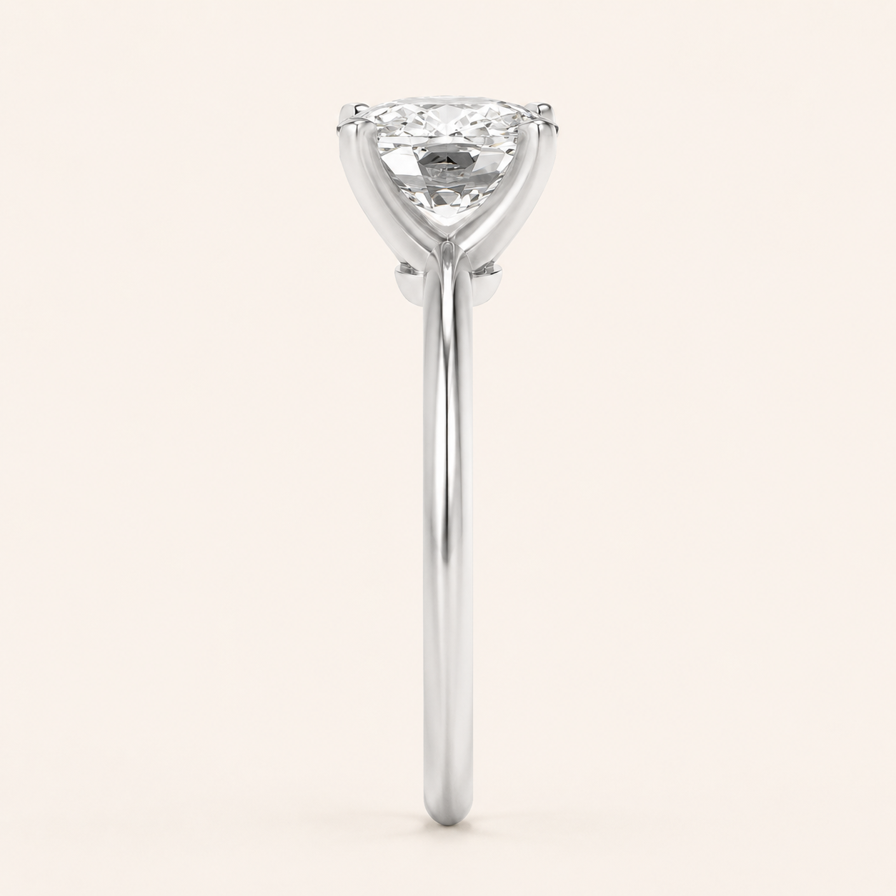 1.5CT Elongated Cushion Cut Lab Grown Diamond Knife Edge Shank Solitaire Engagement Ring
