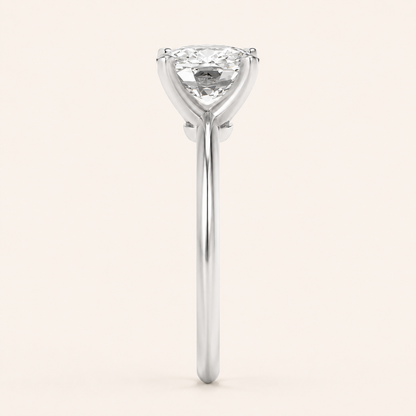 1.5CT Elongated Cushion Cut Lab Grown Diamond Knife Edge Shank Solitaire Engagement Ring