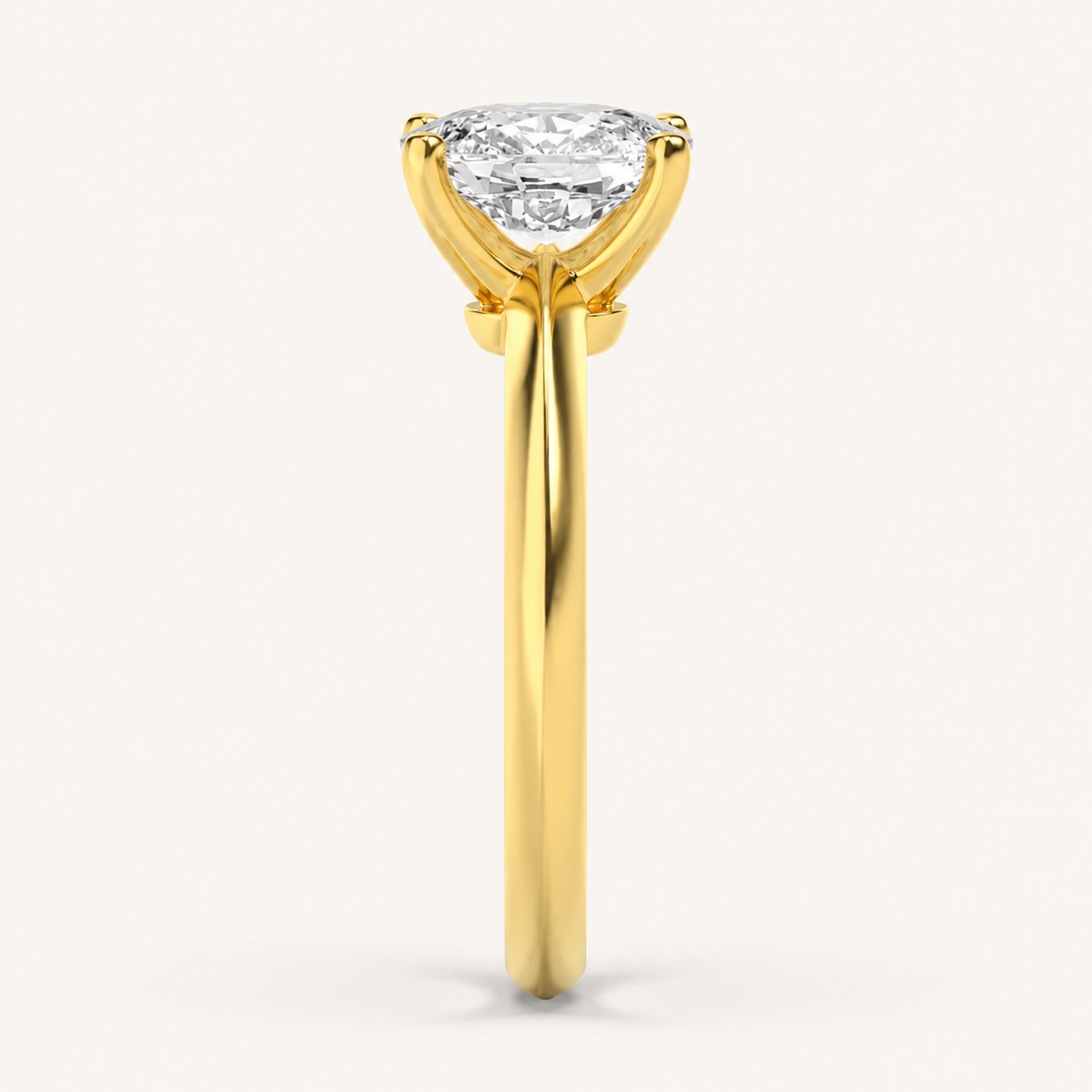 2CT Elongated Cushion Cut Lab Grown Diamond Knife Edge Shank Solitaire Engagement Ring