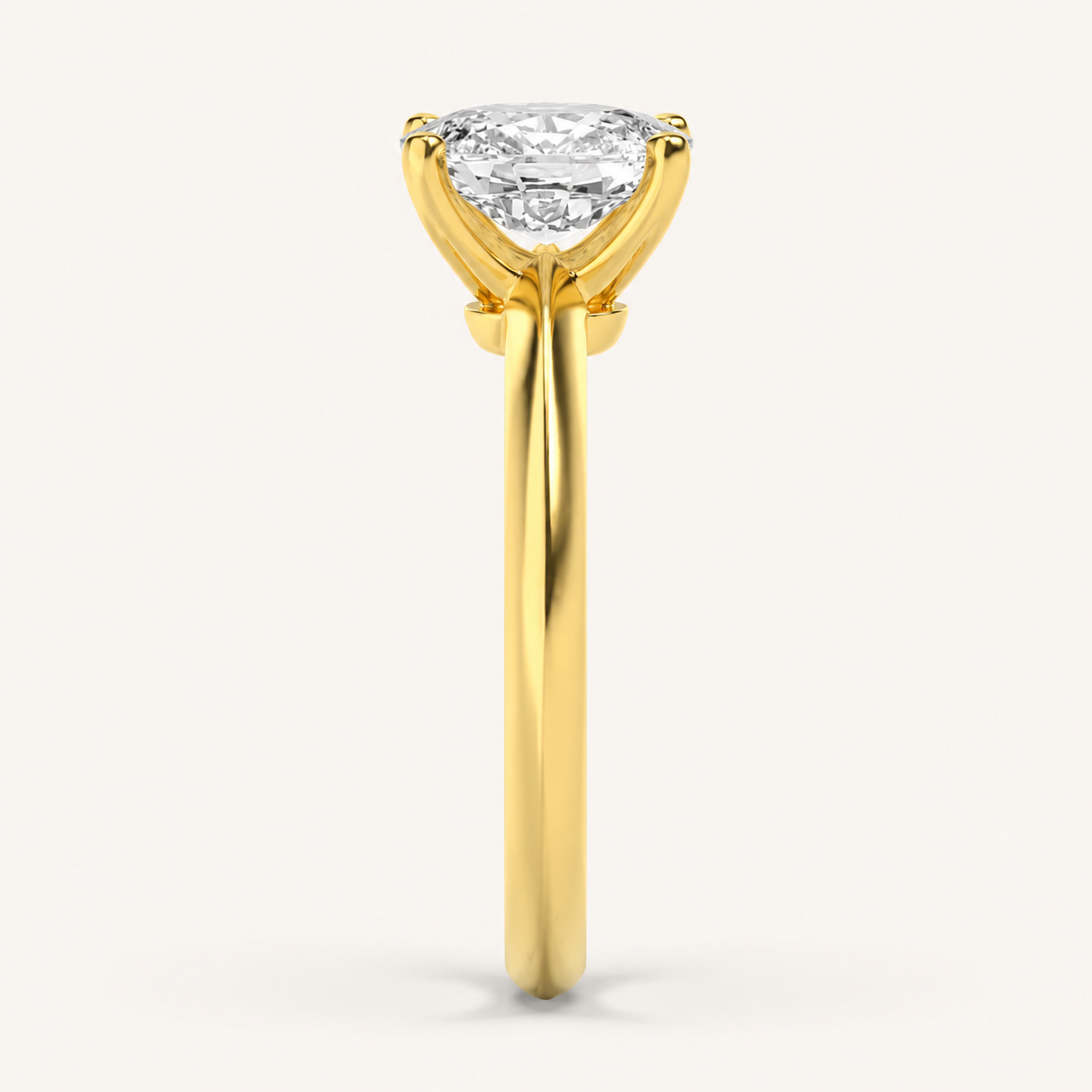 2CT Elongated Cushion Cut Lab Grown Diamond Knife Edge Shank Solitaire Engagement Ring