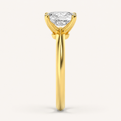 2CT Elongated Cushion Cut Lab Grown Diamond Knife Edge Shank Solitaire Engagement Ring