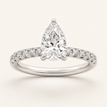 2.00 CT Pear Cut Lab Grown Diamond Accented Side Stone Ring