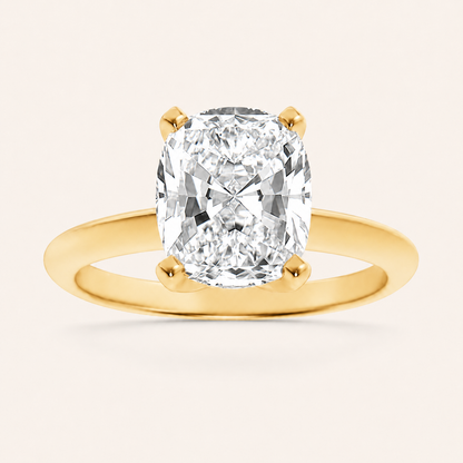 2.5CT Elongated Cushion Cut Lab Grown Diamond Knife Edge Shank Solitaire Engagement Ring