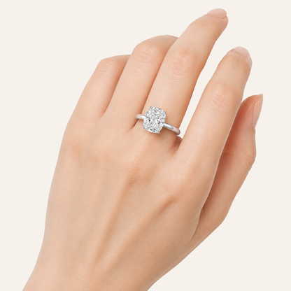 2.5CT Elongated Cushion Cut Lab Grown Diamond Knife Edge Shank Solitaire Engagement Ring
