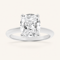 2.5CT Elongated Cushion Cut Lab Grown Diamond Knife Edge Shank Solitaire Engagement Ring